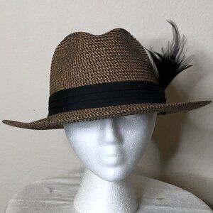 Stylish Women's Fedora with Feather Embellishment